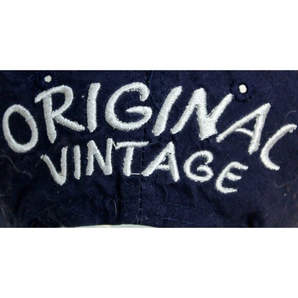 Original Vintage Blue Baseball Cap Embroidered White Star Adjustable Distressed - Picture 6 of 12